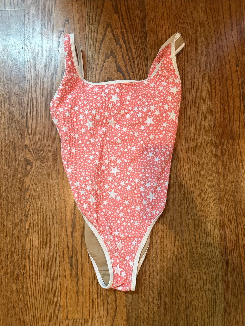 LainSnow Pink Star Print One-Piece Swimsuit